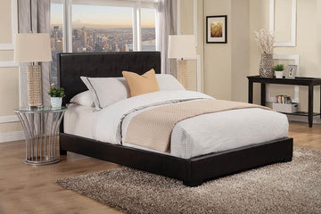 Conner Casual Black Upholstered California King Bed