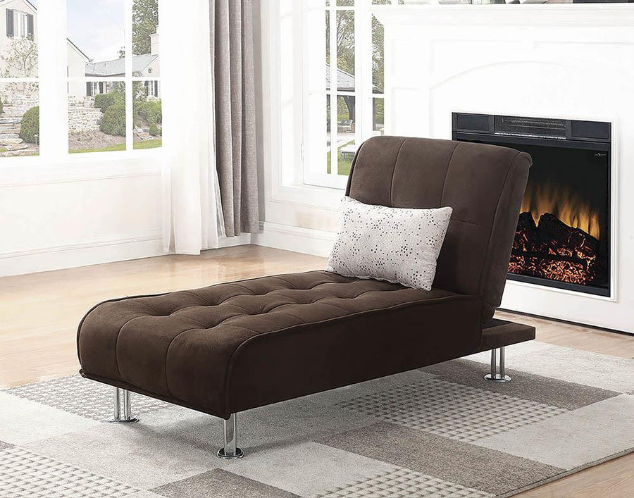 Ellwood Transitional Brown Chaise