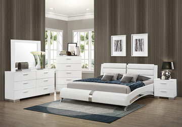 Felicity Contemporary White California King Four-Piece Set