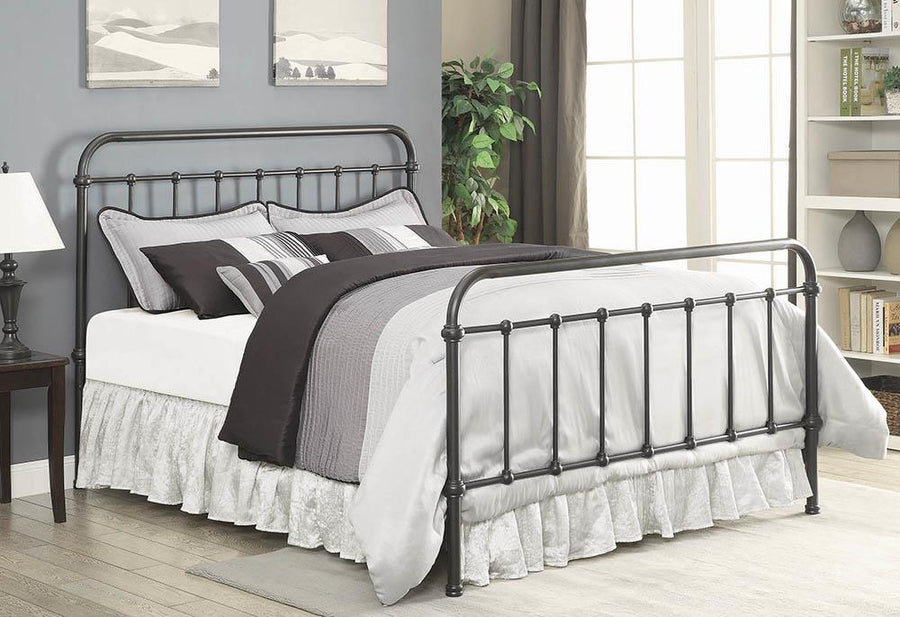 Livingston Transitional Dark Bronze Queen Bed