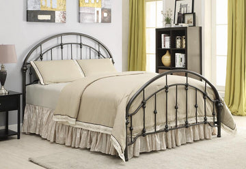 Maywood Transitional Black Metal Queen Bed