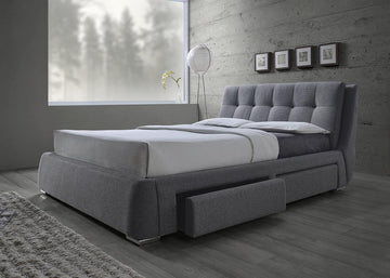 Fenbrook Transitional Grey Queen Bed