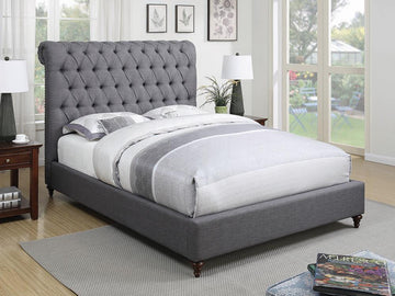 Devon Grey Upholstered California King Bed