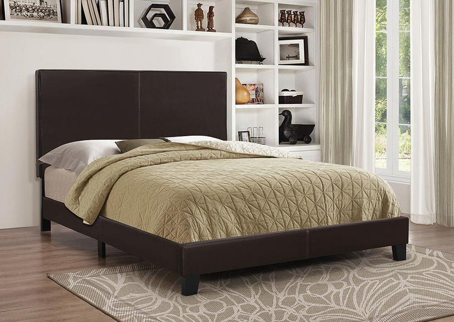 Mauve Upholstered Platform Brown Twin Bed