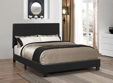 Mauve Upholstered Platform Black Queen Bed