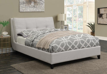 Amador Beige Upholstered Full Platform Bed