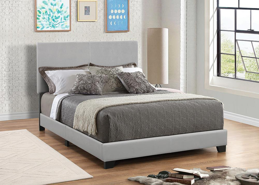 Dorian Grey Faux Leather Upholstered King Bed