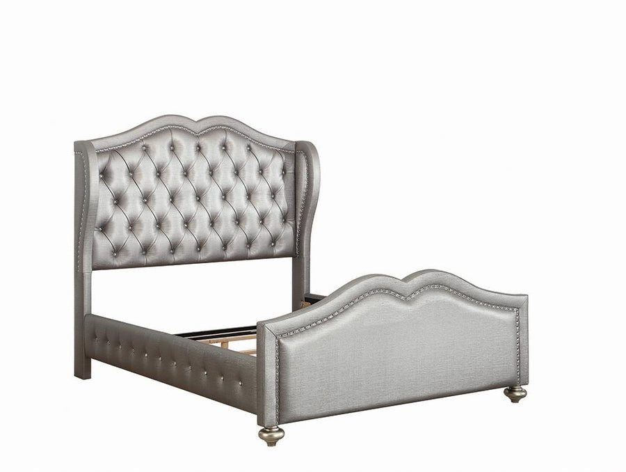 Belmont Grey Upholstered King Bed