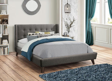 Carrington Grey Upholstered Queen Bed