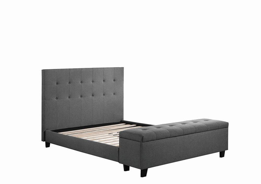 Halpert Transitional Light Grey Full Bed