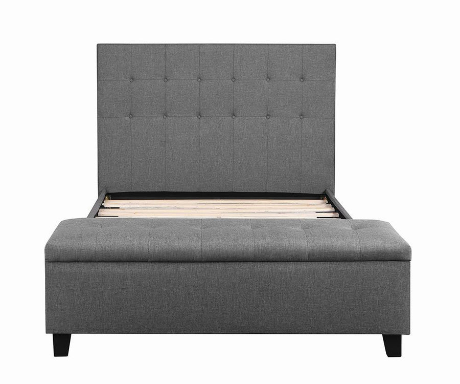 Halpert Transitional Light Grey Queen Bed