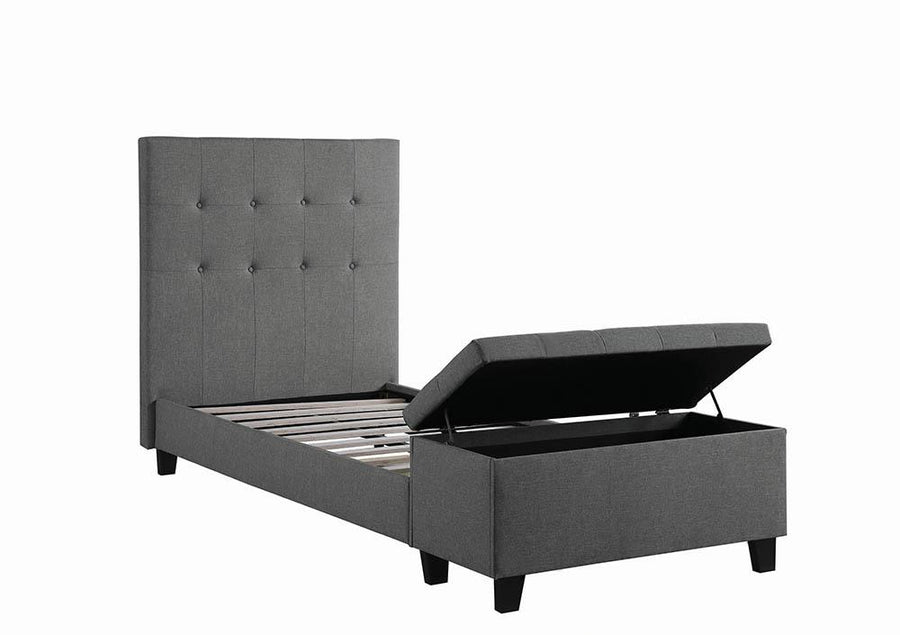 Halpert Transitional Light Grey Twin Bed