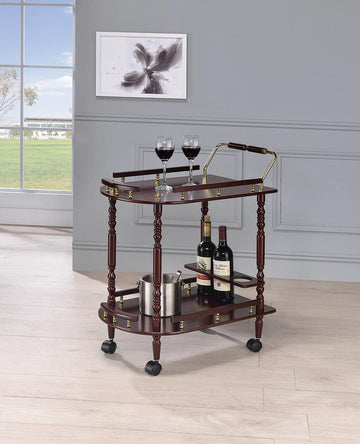 Recreation Room Traditional Merlot Serving Cart