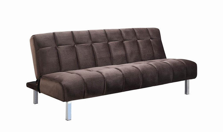 Contemporary Brown and Chrome Sofa Bed