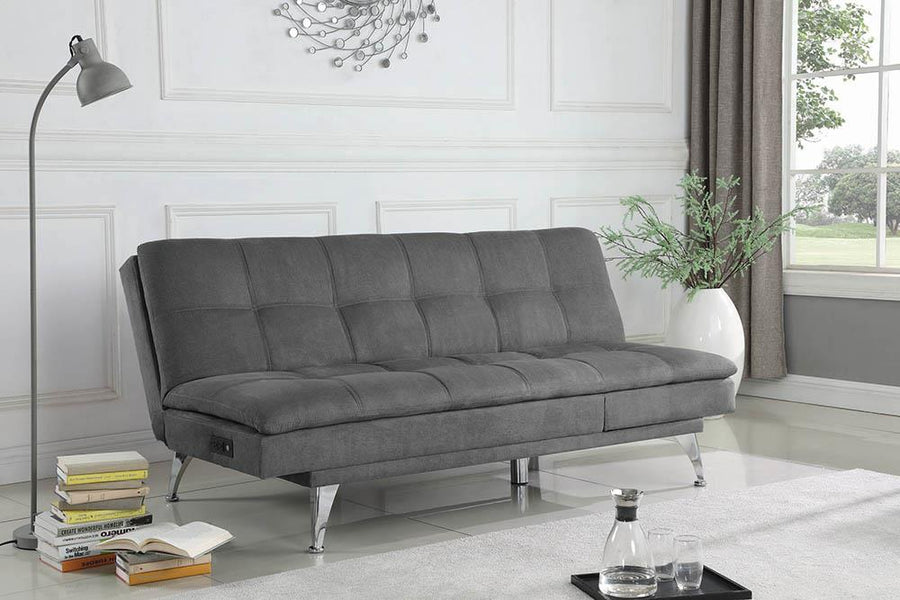 Sofa Chaise Bed W/ Power Outlet