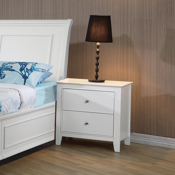 Selena Contemporary White Two-Drawer Nightstand