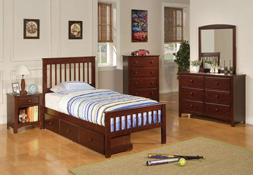 Parker Transitional Chestnut Twin Bed