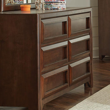 Greenough Transitional Cappuccino Six-Drawer Dresser