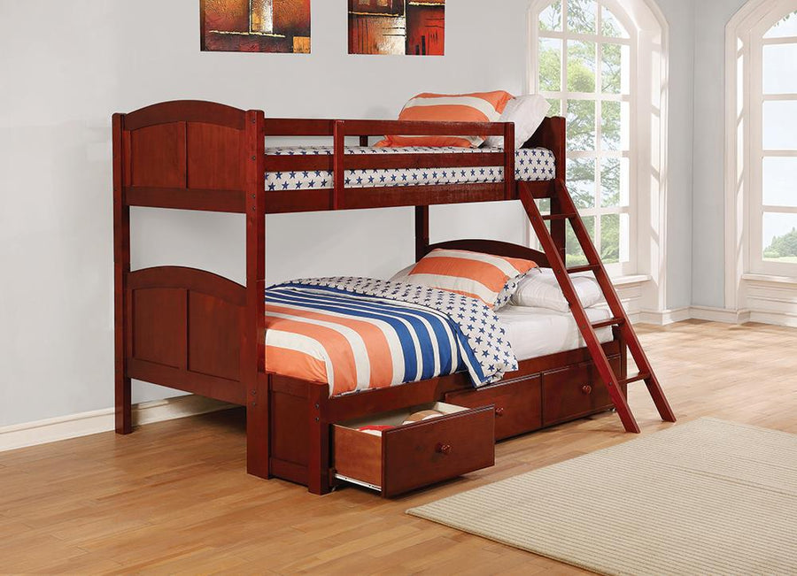 Parker Chestnut Twin-over-Full Bunk Bed