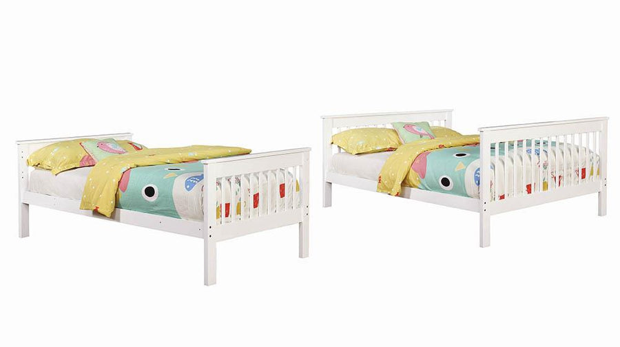 Chapman Transitional White Twin-over-Full Bunk Bed