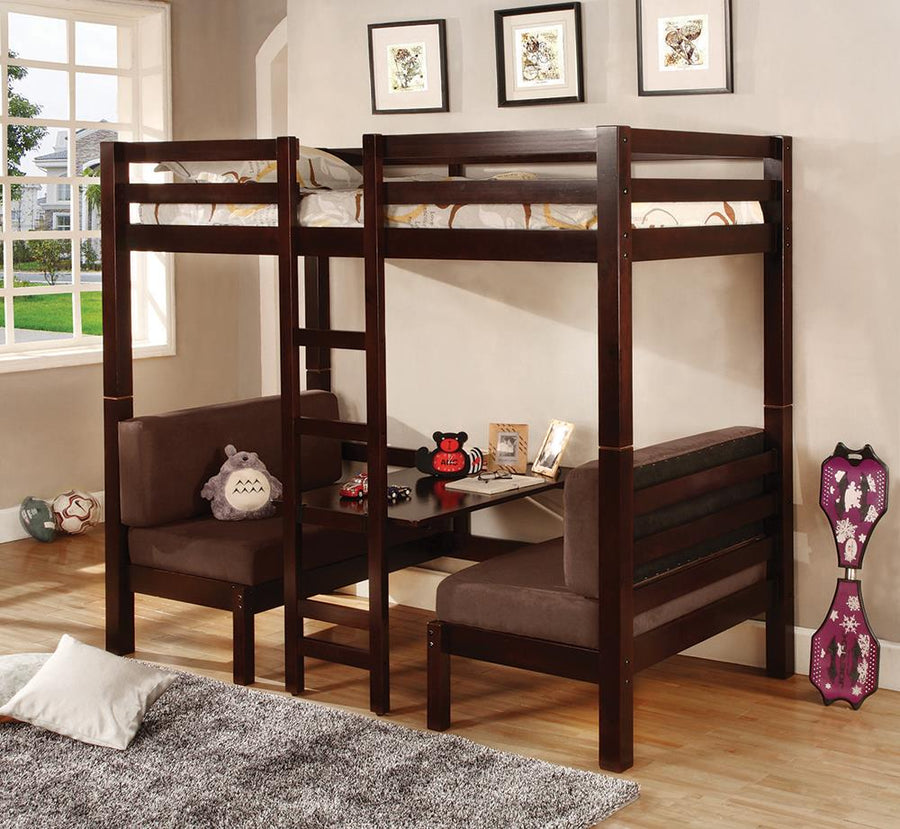 Joaquin Transitional Medium Brown Twin-over-Twin Bunk Bed