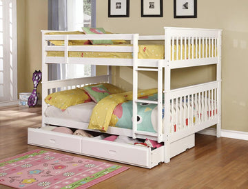 Chapman Traditional White Full-over-Full Bunk Bed