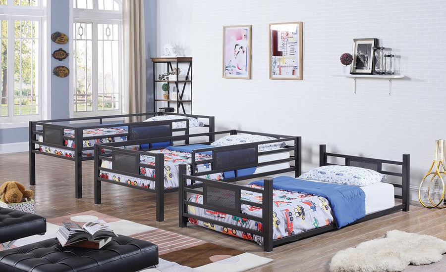 Casual Black Full Triple Bunk Bed