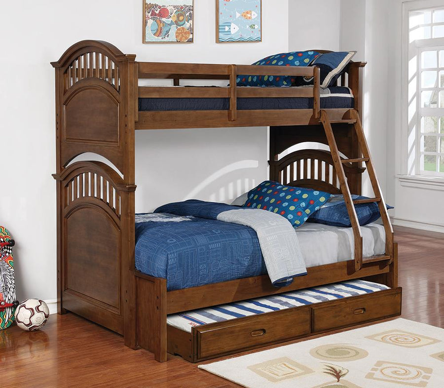 Halsted Casual Walnut Twin-over-Full Bunk Bed