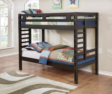 Hilshire Dark Grey Twin-over-Twin Bunk Bed