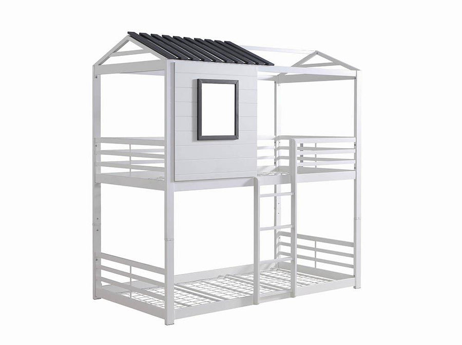 Belton Light Grey Twin-over-Twin Bunk Bed