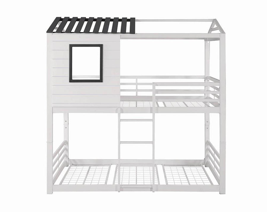 Belton Light Grey Twin-over-Twin Bunk Bed