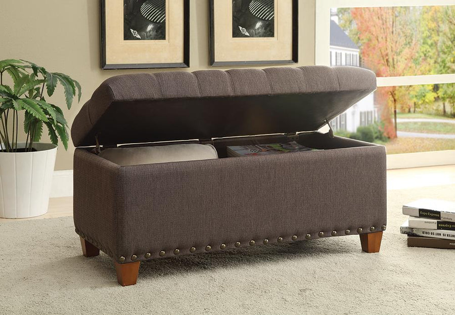 Tufted Mocha Storage Bench