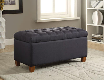 Tufted Navy Storage Bench