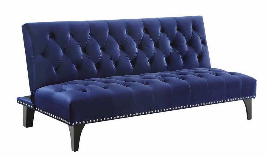 Blue Velvet Sofa Bed