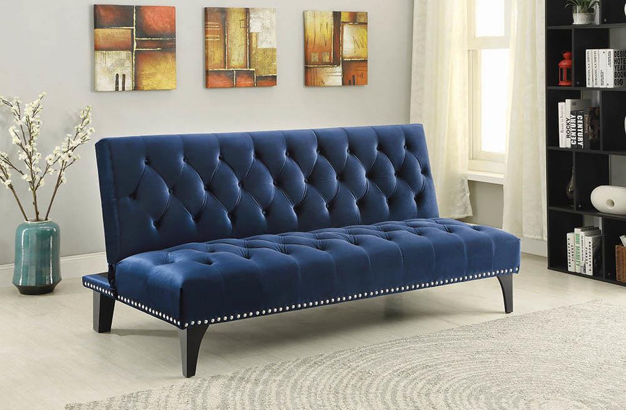 Blue Velvet Sofa Bed