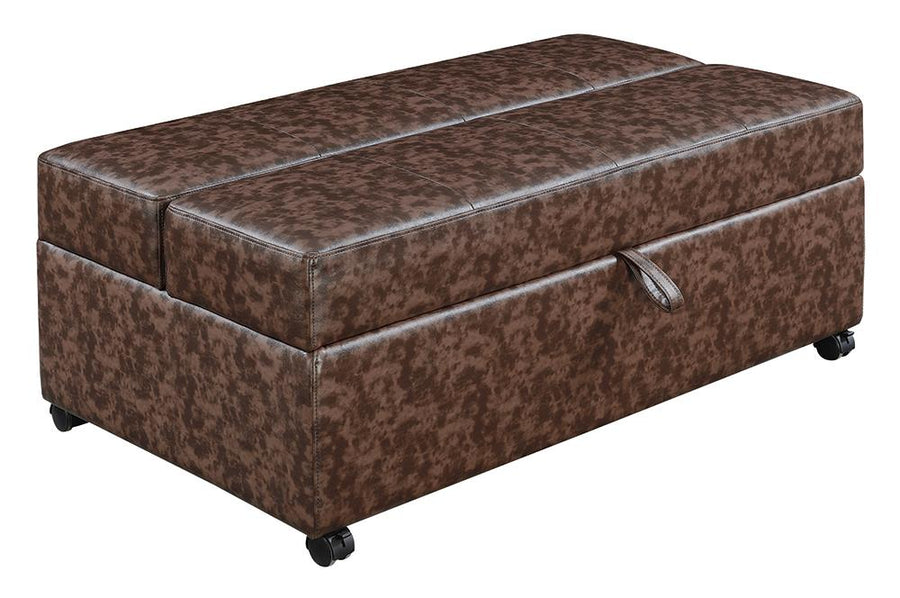 Casual Dark Brown Sleeper Ottoman