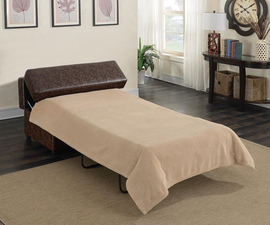 Casual Dark Brown Sleeper Ottoman