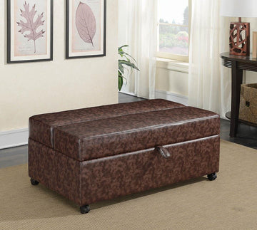 Casual Dark Brown Sleeper Ottoman