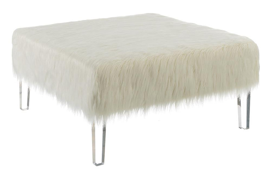 Contemporary White Ottoman