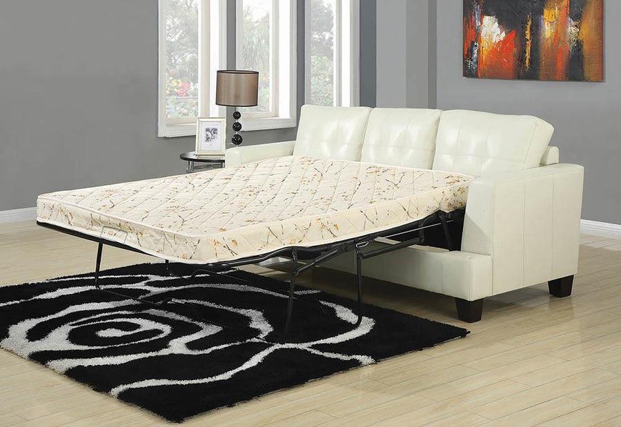 Samuel Transitional Cream Sleeper Sofa