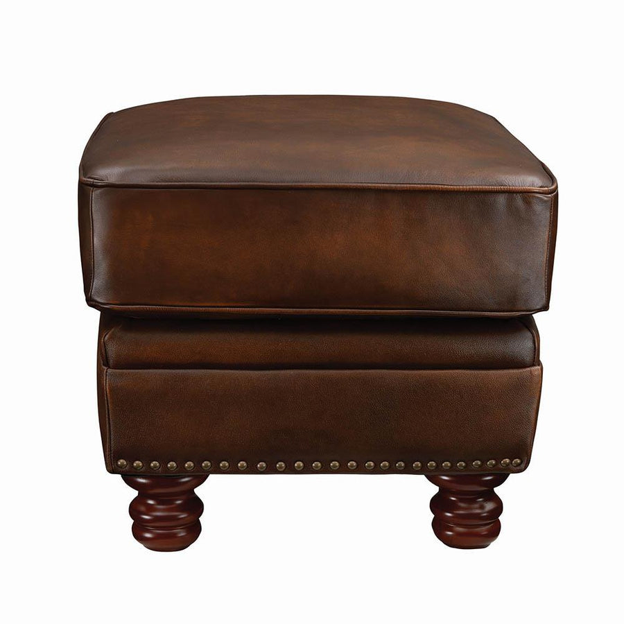 Montbrook Traditional Hand Rubbed Brown Ottoman