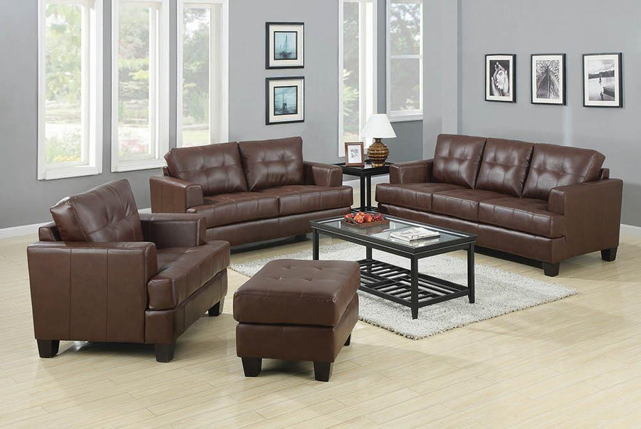 Samuel Transitional Dark Brown Loveseat