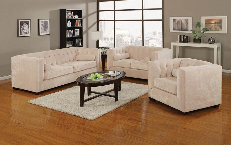 Alexis Transitional Almond Sofa