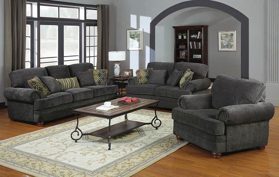 Colton Grey Three-Piece Living Room Set