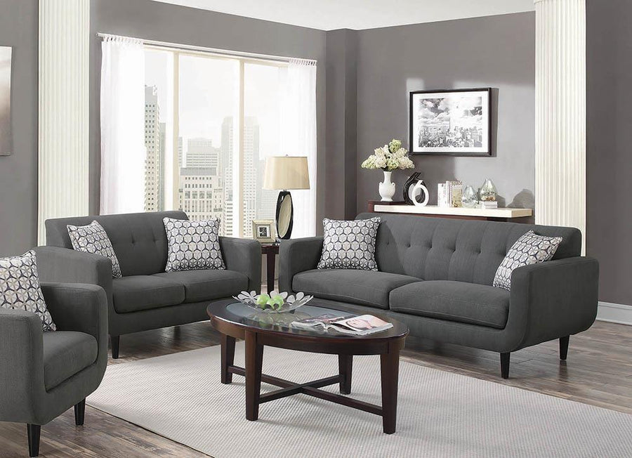 Stansall Mid-Century Modern Grey Two-Piece Living Room Set