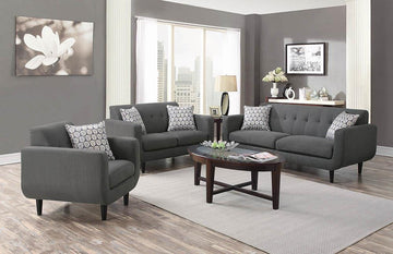 Stansall Mid-Century Modern Grey Sofa