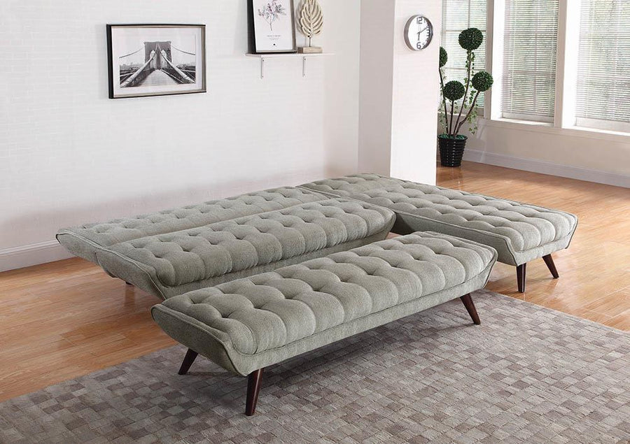 Natalia Mid-Century Modern Dove Grey Chaise