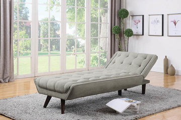 Natalia Mid-Century Modern Dove Grey Chaise