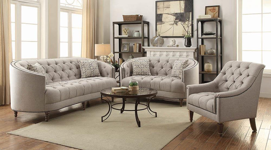 Avonlea Beige Three-Piece Living Room Set