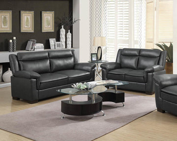 Arabella Brown Faux Leather Two-Piece Living Room Set